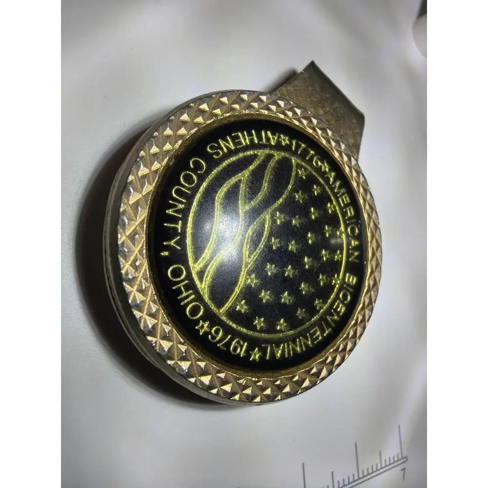 1976 American Bicentennial Athens County Ohio Vintage Metal Money Clip USA